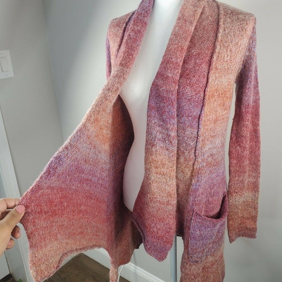 Noble Outfitters Ombre Scarf Cardigan Knit Sweater XS Waterfall Equestrian Long - Picture 4 of 12